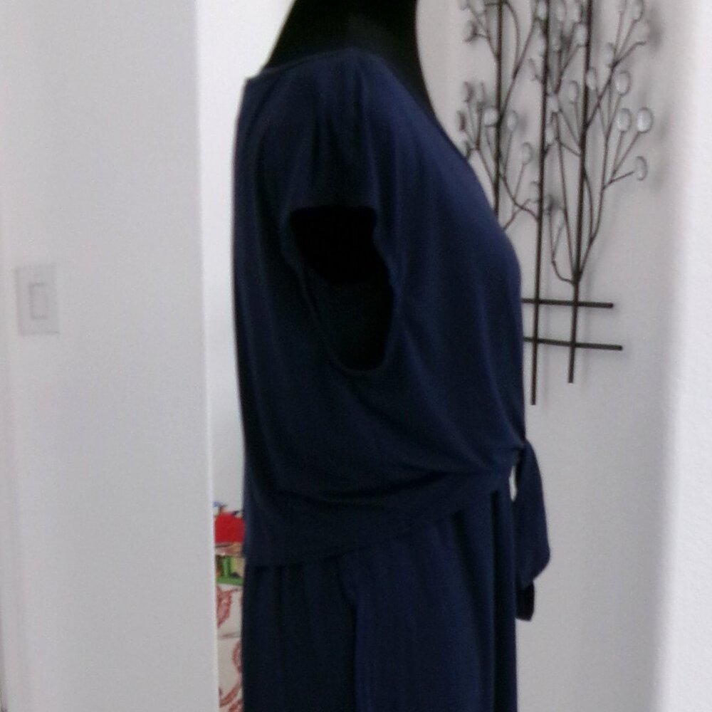 SOMA Navy Blue Soft Stretchy Popover Maxi Dress with Pockets M - Picture 4 of 14